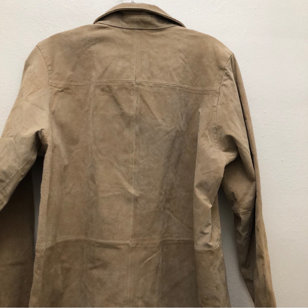 Bagatelle Leather Button Down Shirt Women's Size M Tan - Picture 6 of 12